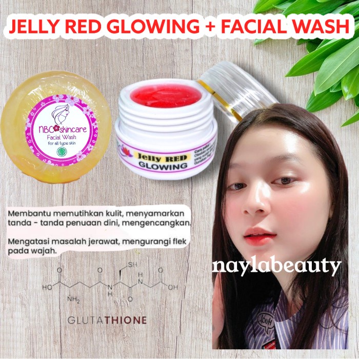 nbc skincare - paket jelly sabun glowing pink safa