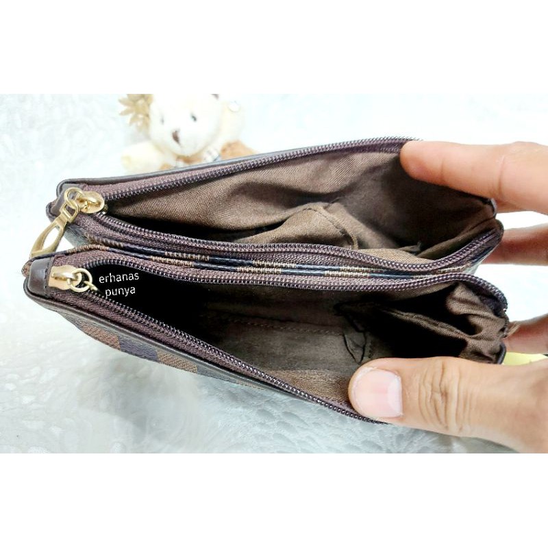 POUCH LV DOMPET 3RUANG BAGUS BERKUALITAS