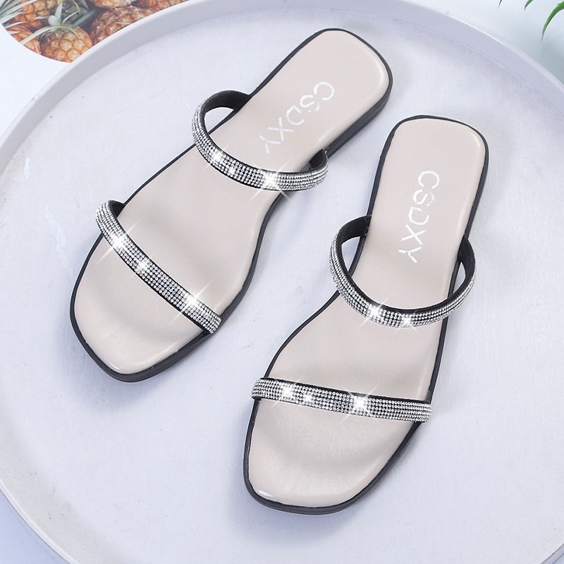 TBIG [COD] Sandal Slop Tali Wanita ZY Import Korea Style Santai Wanita Remaja
