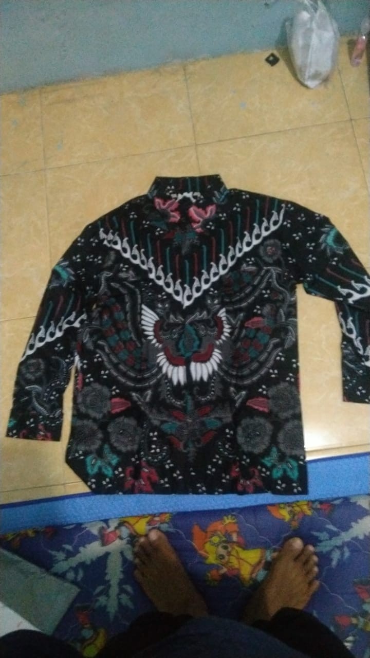 Kemeja Batik Pria Lengan Panjang Size M L Xl Xxl Bswart Batik Hrb026 Kenango Panjang Padi