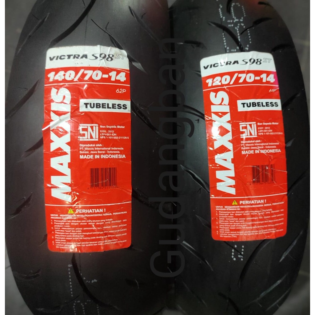 ( PAKET 2 BAN AEROX -  RING 14) FLASH SALE Victra 120 70 14  dan 140 70 14 TL VICTRA FREE PENTIL