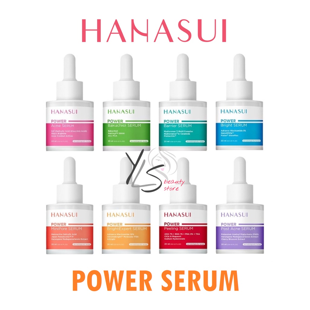 HANASUI POWER SERUM ALL VARIAN - TERDAFTAR BPOM - SERUM WAJAH - SERUM MUKA HANASUI MURAH - ACNE BAKUCHIOL BARRIER BRIGHT EXPERT MINI PORE PEELING POST ACNE