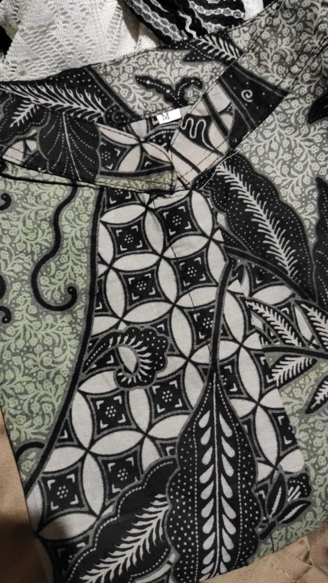 Sabrina Tile Blouse Batik Wanita Asj Sa Hrb026 Resleting Belakang Red Grey Pastel Blue - Size M L Xl