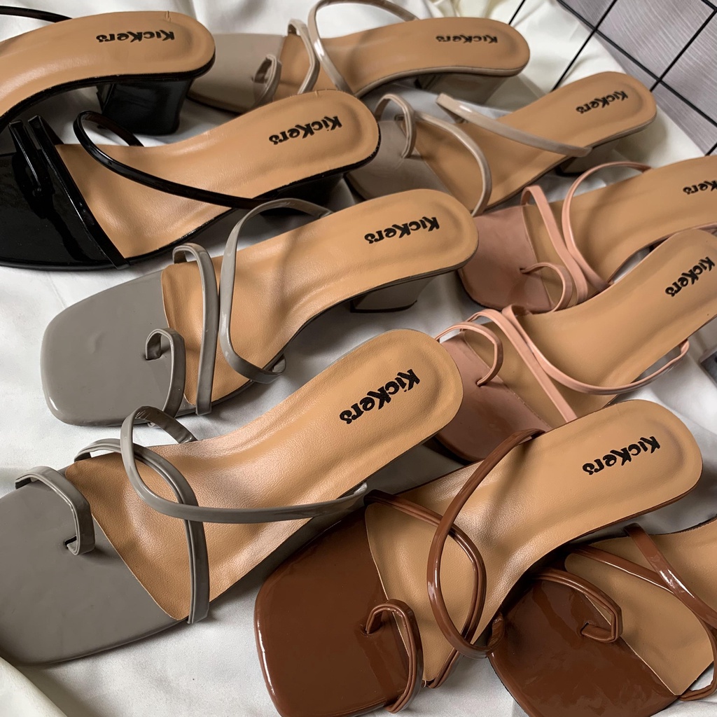 sandal highheels korea wanita terbaru feminim hak 5 cm termurah terlaris cewek modern AMANDA Block Heels Hak Tahu Chunky Wanita sandal high heels hak tahu -NEW ARIVALL terlaris COD Promo Bayar Di tempat High Heels Wanita Murah Hak 5cm tahu lilit Sepatu Wa