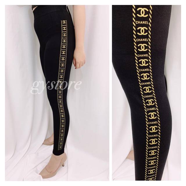 PREMIUM Celana Legging Wanita Import C-STRIPE Fit to S-XXL