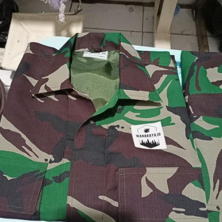 Big Sale.. Baju pdl loreng tni bahan velbed semiwool full puring / Pdl baloteli tactis semi wol