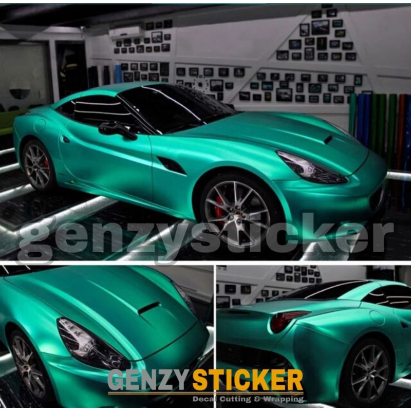 stiker skotlet mobil hijau tosca sticker metalik doff lebar 150cm stiker krom doff