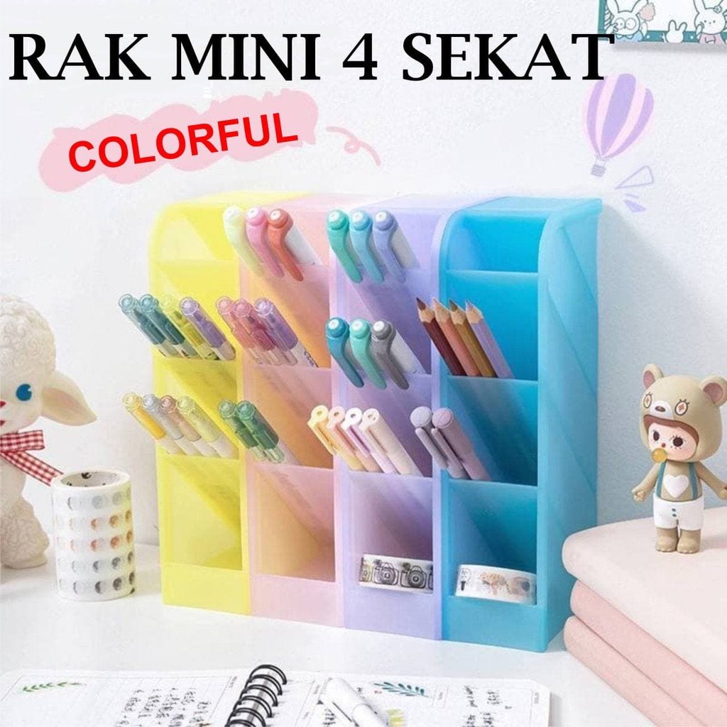 Rak Laci Mini Organizer 4 Susun/Rak Laci Plastik - Wadah Sendok/Kosmetik/Alat Makan