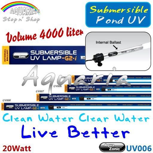 Aqua Zonic UV006 Lampu UV Celup Kolam 20watt Aquazonic Submersible UV