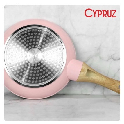 Cypruz FP-0891 Pink Ceramic Fry Pan Non Stick 20 cm Wajan Keramik