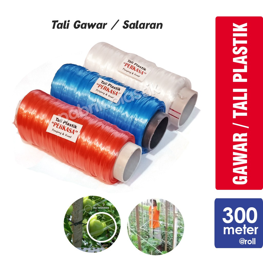 

Tali plastik/tali gawar/tali salaran/tali serbaguna 100gr (+/- 300 meter)