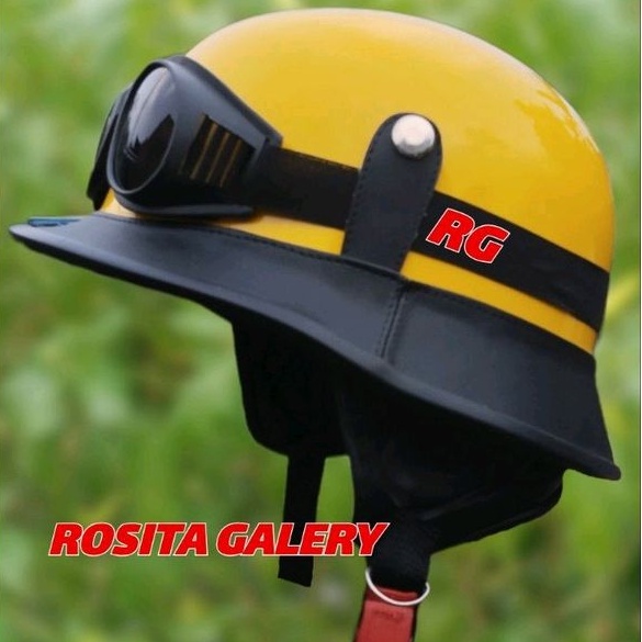 helm milenial nazi crazy kuning glosy/helm nazi/helm retro/helm chip/helm/helm klasik