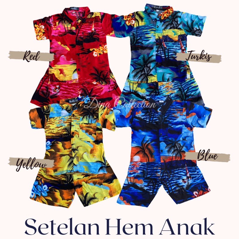 KEMEJA &amp; SETELAN KEMEJA PANTAI ANAK