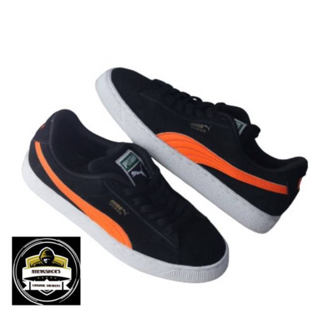 SEPATU PUMA BLACK ORANGE ORIGINAL MADE IN INDONESIA