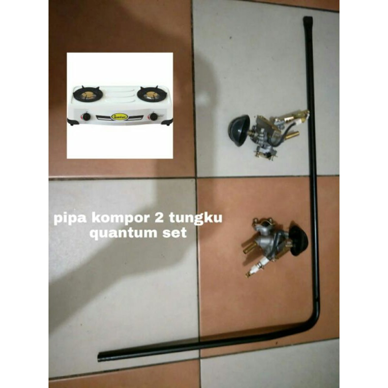 pipa gas dan pemantik kompor quantum 2 tungku SET mesin - pipa quantum 2 tungku SET