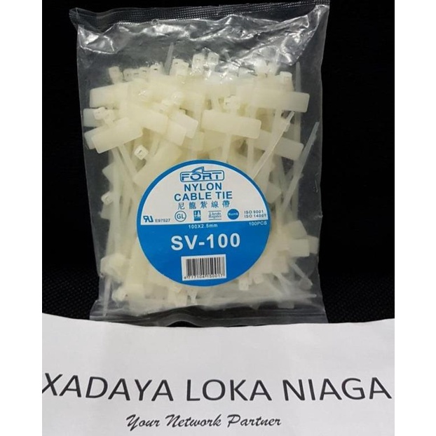 ♂ Kabel Ties Bendera / Label 10cm FORT Nylon Cable Tie 100pcs ➴