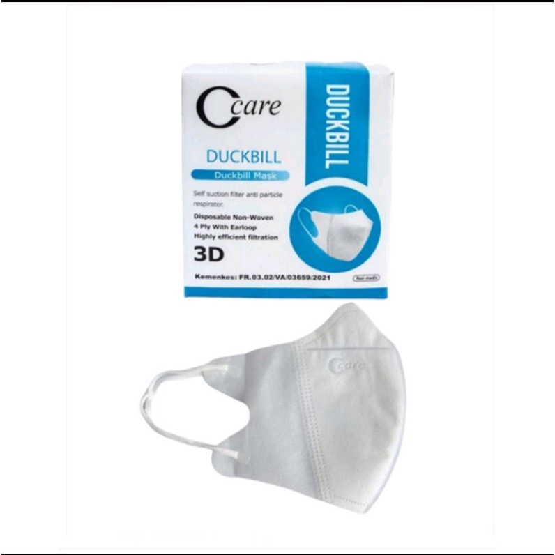 masker duckbil c-care/i-care putih isi50 4ply terbaru