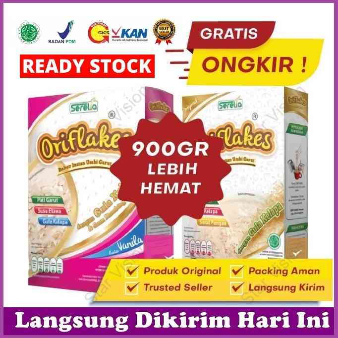 

Oriflakes 900gr Outmeal Sereal Oatmeal Diet Tepung Pati Umbi Garut Obat Asam Lambung Rendah Kalori
