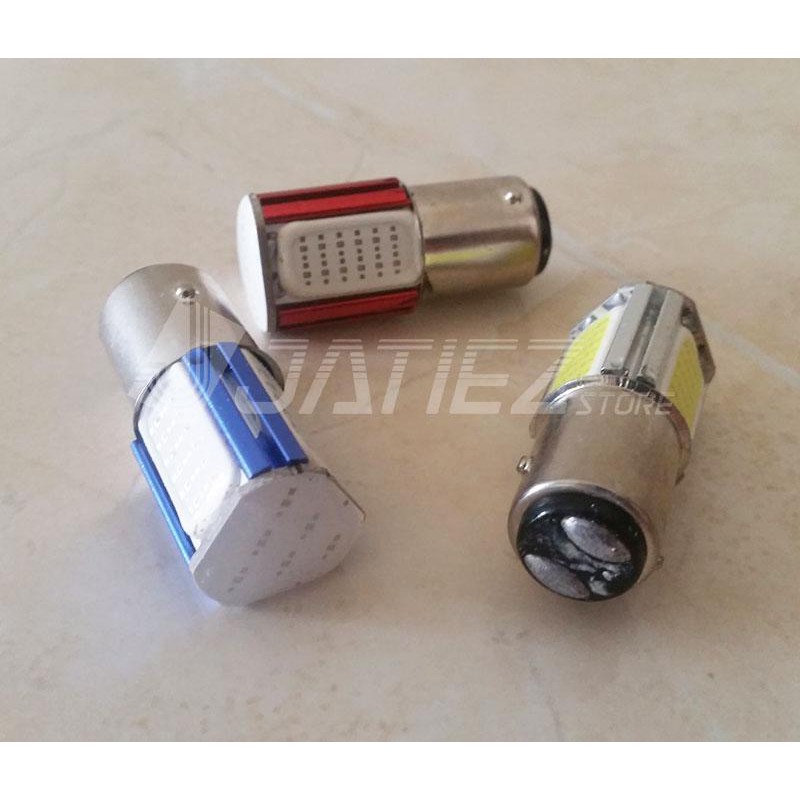 Lampu Rem LED 1157 COB 4 Sisi 7W Bayonet Kaki 2 Motor Mobil