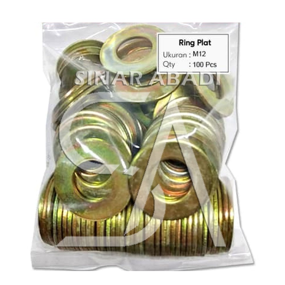 RING PLAT M 12 - RING PLAT BAUT M12 ISI 100 PCS