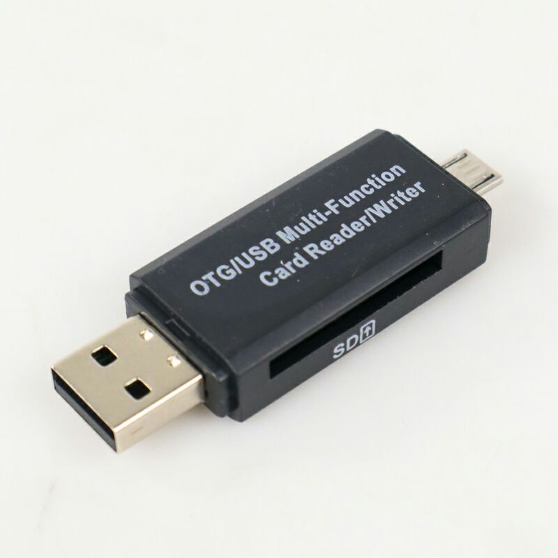 OTG Card Reader 2 in 1 SD / TF Card Micro USB 2.0 usb30hs Black