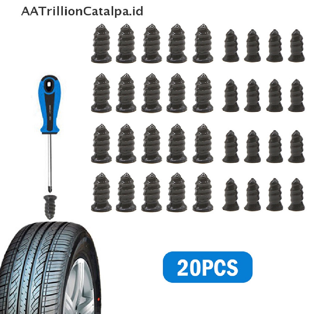 Aatrillioncatalpa 20pcs Paku Karet Untuk Reparasi Ban Tubeless Mobil Skuter Sepeda Universal