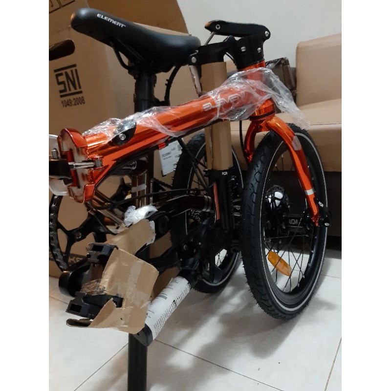 Sepeda Lipat Element Troy Gen 4 Chrome Orange Darkbrown Oranye Coklat Hitam bukan FNhon dahon ecosmo