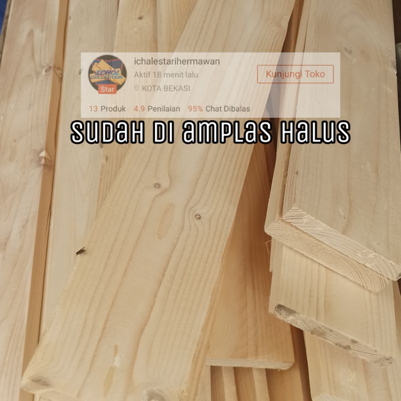 papan kayu jati belanda 100x10x1,5 sudah di amplas