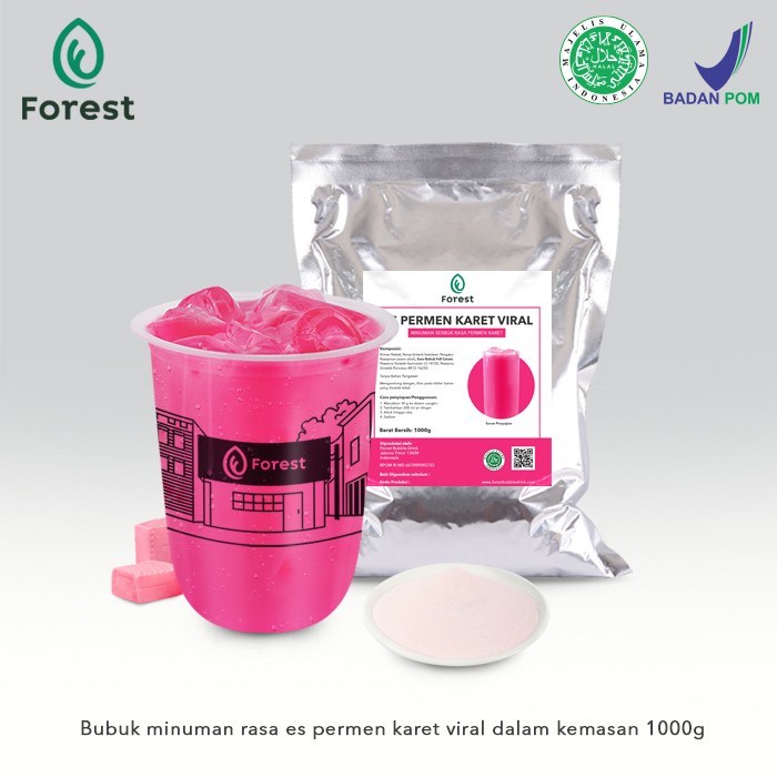 

BUBUK MINUMAN ES PERMEN KARET VIRAL 1000G - FOREST BUBBLE DRINK