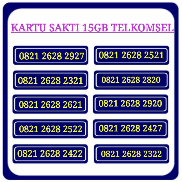 NOMER CANTIK + KARTU SAKTI 15GB COMBO