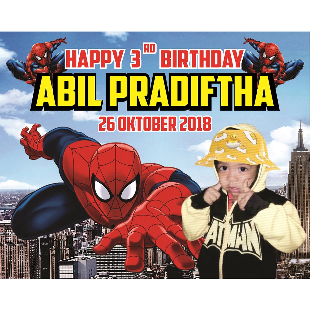 Tas Ultah Mika Custom Besar Uk 30 X 14 X 25-SPIDERMAN