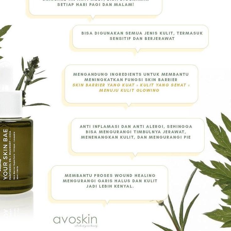 ֍ AVOSKIN Your Skin Bae Panthenol 5% + Mugwort + Cica Barrier Hero Serum / Ceramide LC S-20 1% + Mug