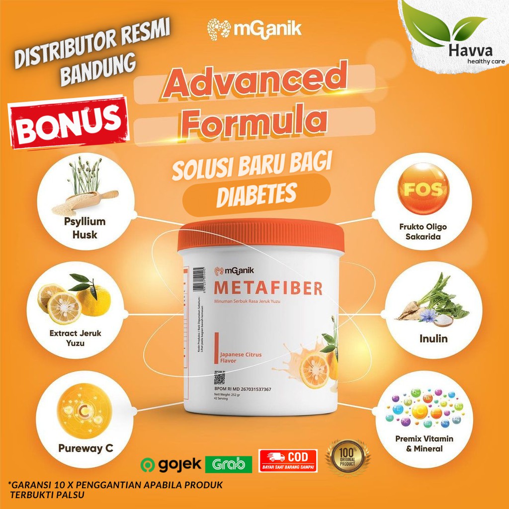 mganik metafiber mencegah gula darah tinggi obat diabetes minuman suplemen kesehatan