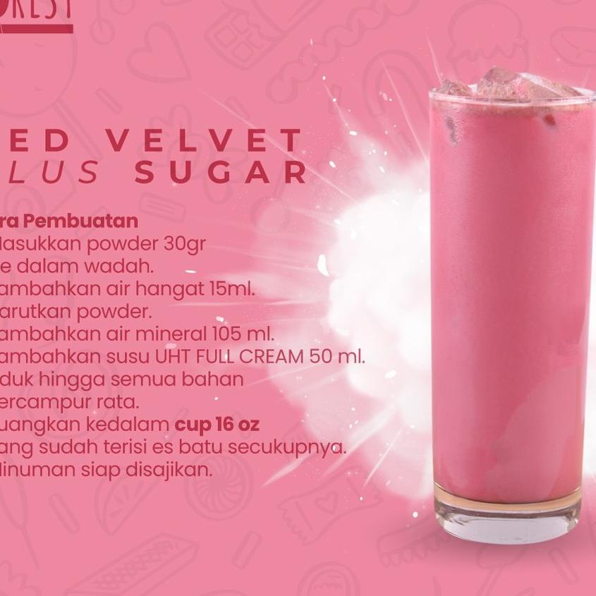 

[KODE V0W89] Bubuk Minuman RED VELVET Powder 1000g PLUS GULA - Forest Bubble Drink