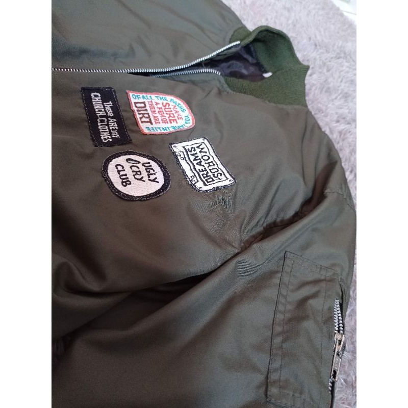 Preloved Jacket Bomber Army Patch - Brand MYKS