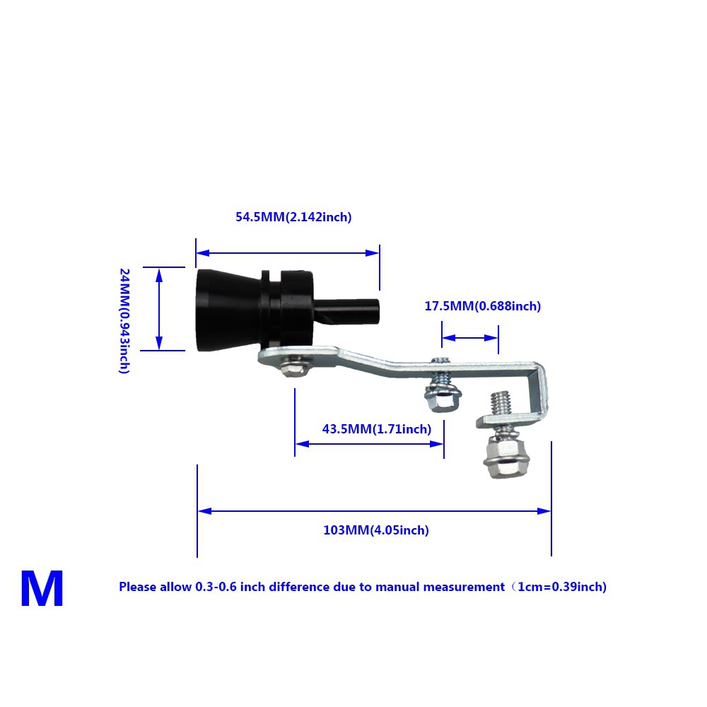 Penyiul Turbo Knalpot Mobil Whistler Exhaust Muffler Size M 24mm