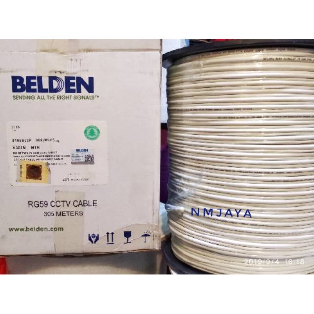 Belden Kabel CCTV Rg 59 RG59 plus Power 305meter 75ohm Indoor Outdoor 9105SL2P