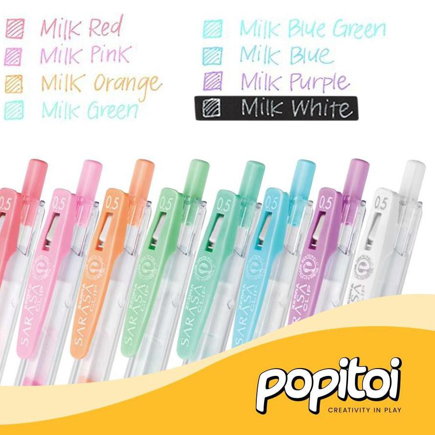 

(nva-234) ZEBRA SARASA CLIP JJ15 Gel Pen 0.5 mm MILK Milky Pulpen