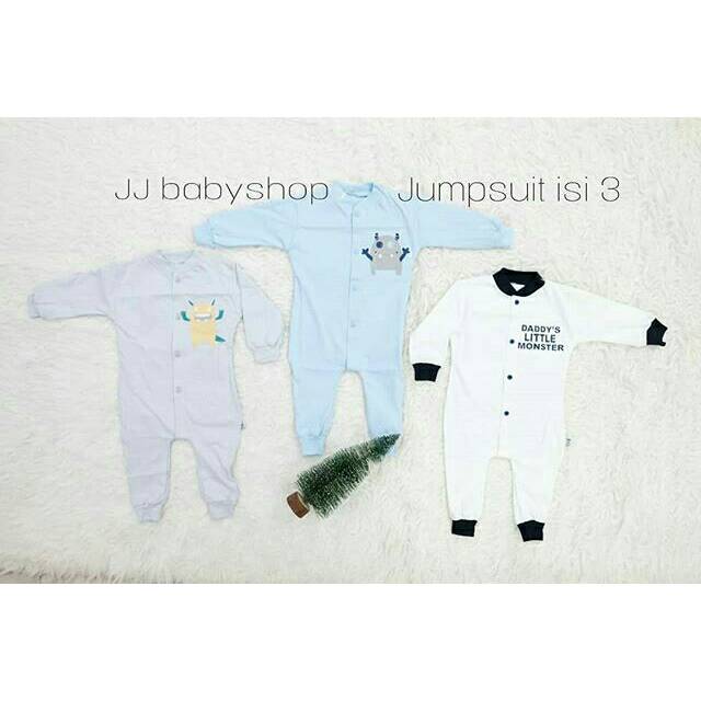 Jumpsuit little owl isi 3 / jumper bayi / baju bayi