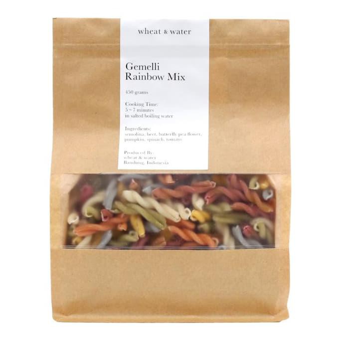 

WHEAT & WATER - GEMELLI RAINBOW MIX PER 450GR - PASTA ORGANIK - SEHAT