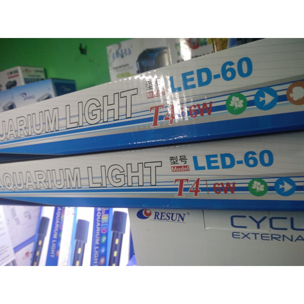 Lampu Led Celup 2 Warna Putih Biru Yamano Led 60 Cm T4 - 6 Watt Aquarium Aquascape Import Termurah