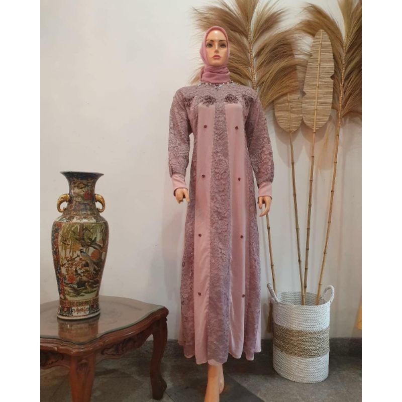 gamis pesta terbaru / gamis modern / gamis kondangan / baju mewah terbaru / baju kondangan mewah