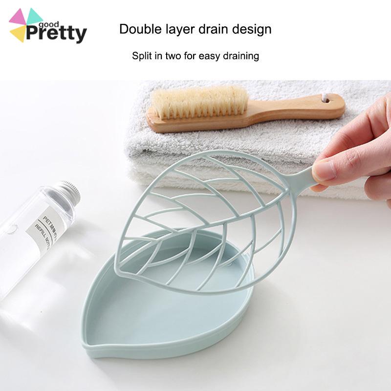 Kotak Sabun Daun Kreatif Kamar Mandi Gratis Punch Suction Cup Toilet Drain Soap Rack - PD