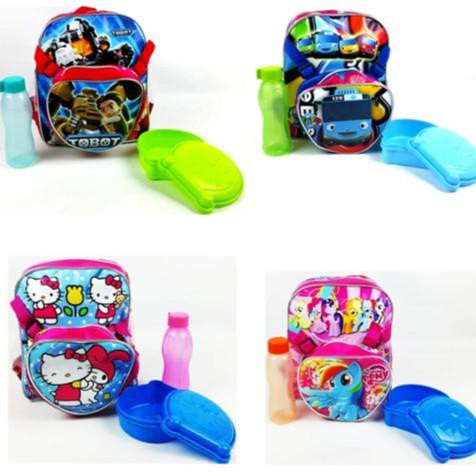 TAS SEKOLAH ANAK PAUD TK GRATIS DOMPET BEKAL DAN SET BEKAL HARGA PROMO