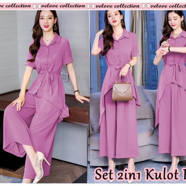 B01 Set kulot Evi / Setelan Busana wanita 2in1 pesta/ Setelan wanita atasan dan celana kulot fashion