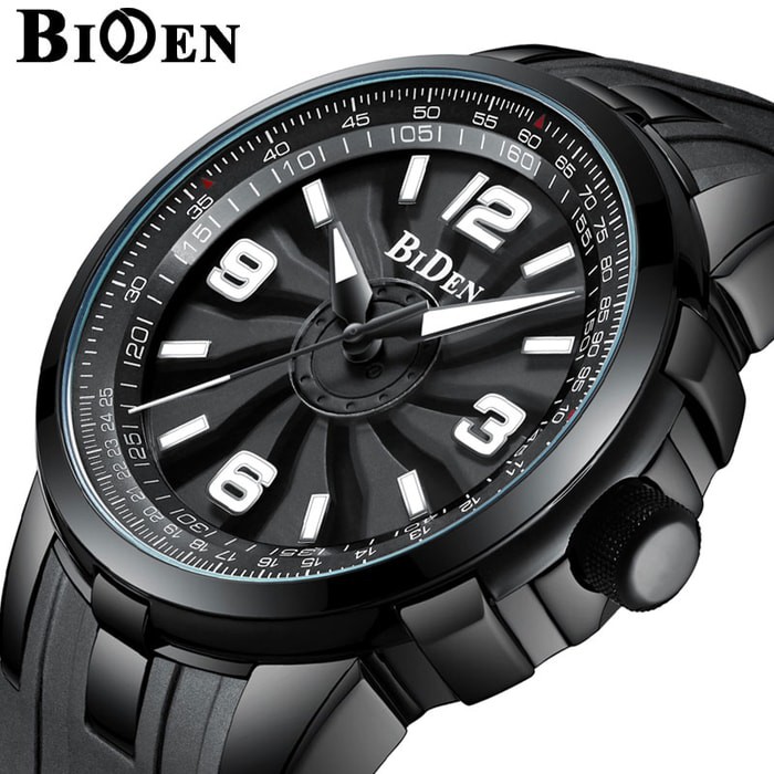 Jam Tangan Pria BIDEN Original Waterproof Rubber Strap Bisnis Style