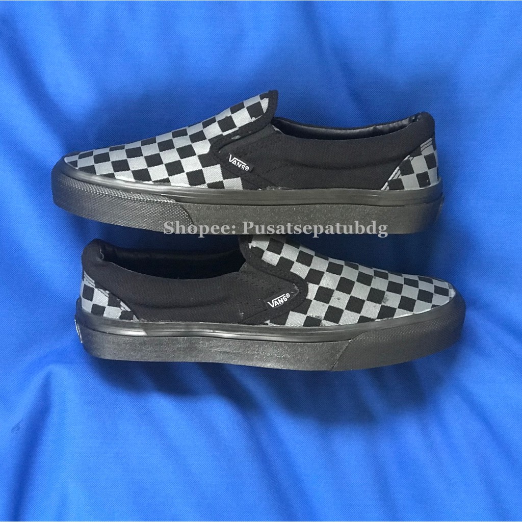 Vans Slip On Checkerboard Black Grey Sol Black