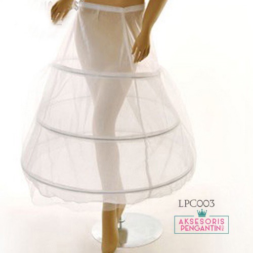 [PRODUK FAVORIT] ROK NGEMBANG ROK DALAMAN PETTICOAT MURAH GRADE A PUTIH 3 RING LPC003