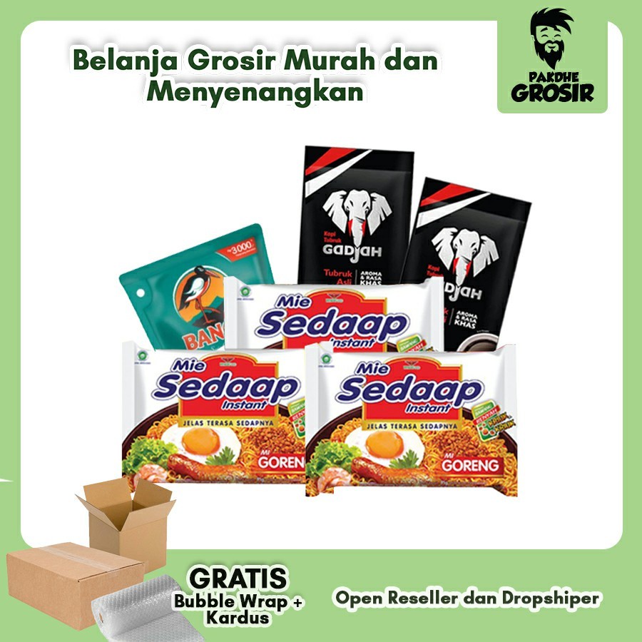 Paket Sembako - Mie Instan 3pcs + Kopi Tubruk 2pc + Kecap 60ml 1pc