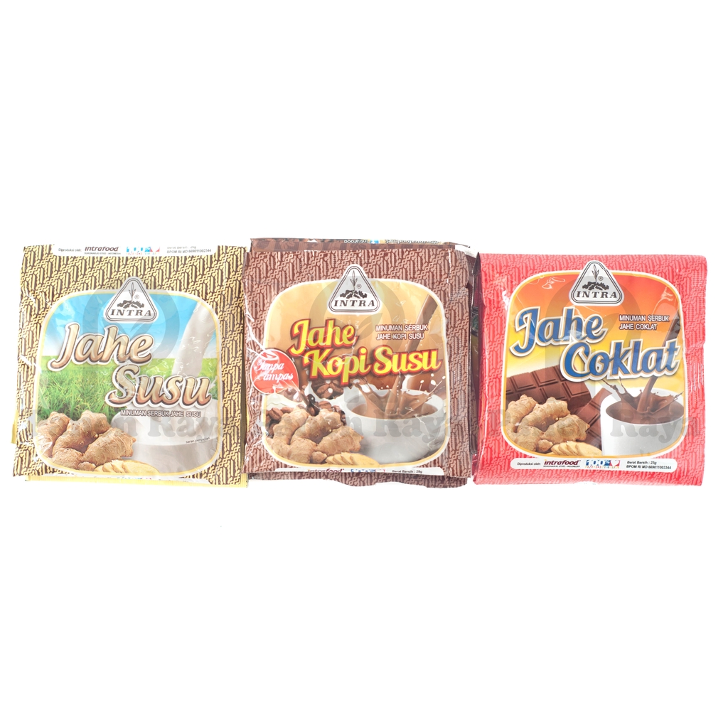 

Jahe Susu / Jahe Kopi Susu / Jahe Coklat INTRA Bubuk Sachet Isi 5